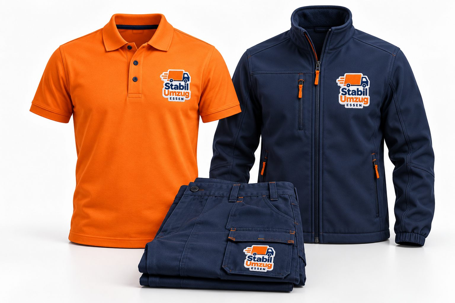 Arbeitskleidung von Stabil Umzug in Orange und Navy